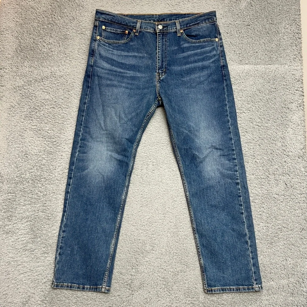 Levi's 505 Jeans Mens 38x30 Regular Fit Blue Excellent Straight Leg Denim Office